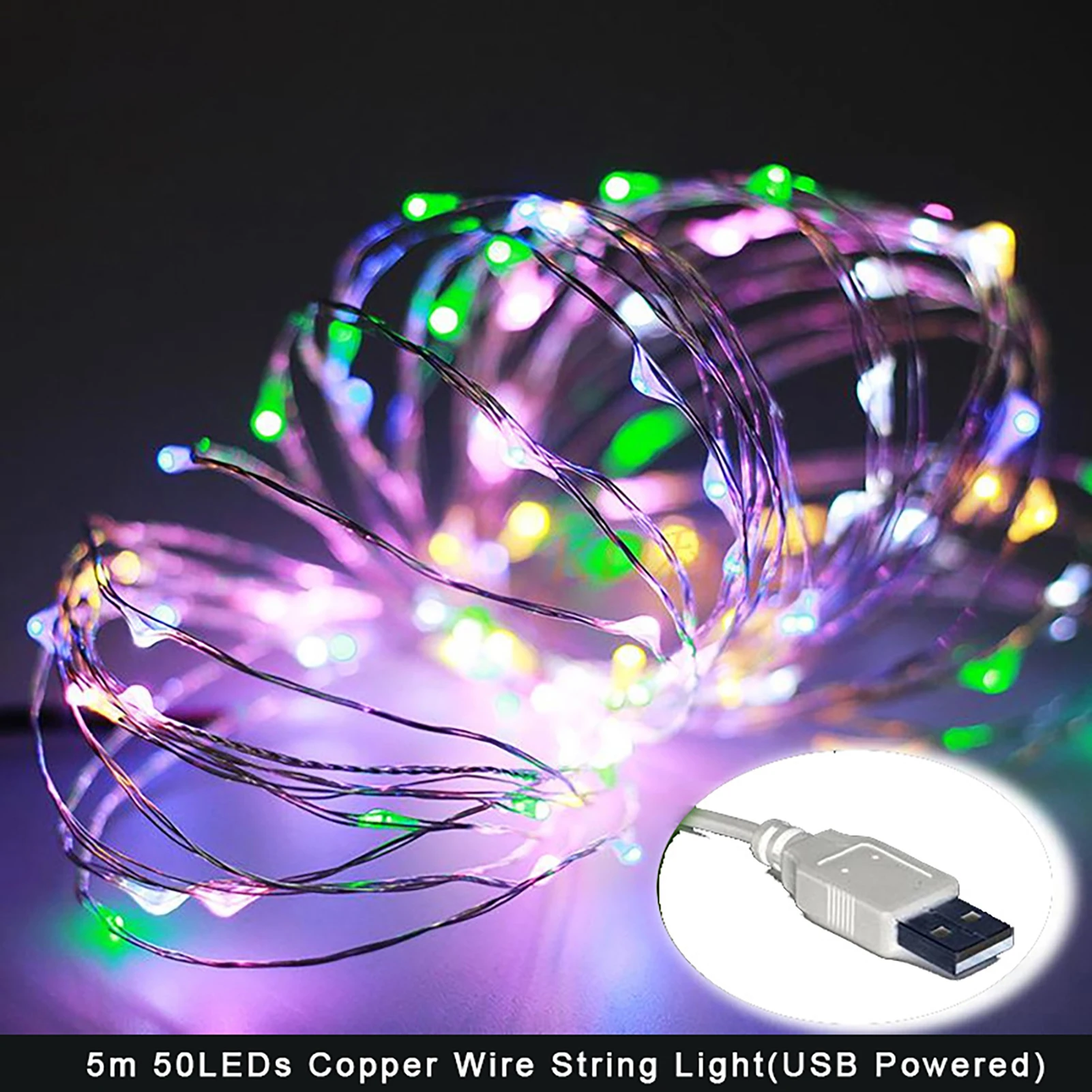 

Camping Decoration Light String Usb Charging LED Light Colorful Ambient Lighting For Tent Canopy Shelter Christmas Decorations