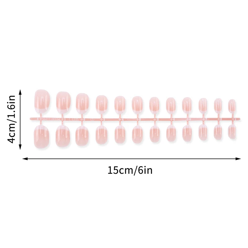 Faux Ongles Courts et Ronds pour French Manucure, Couverture Complète, Fournitures d'Art Artificiel, à vitation, Réutilisable, N64.24 Pièces