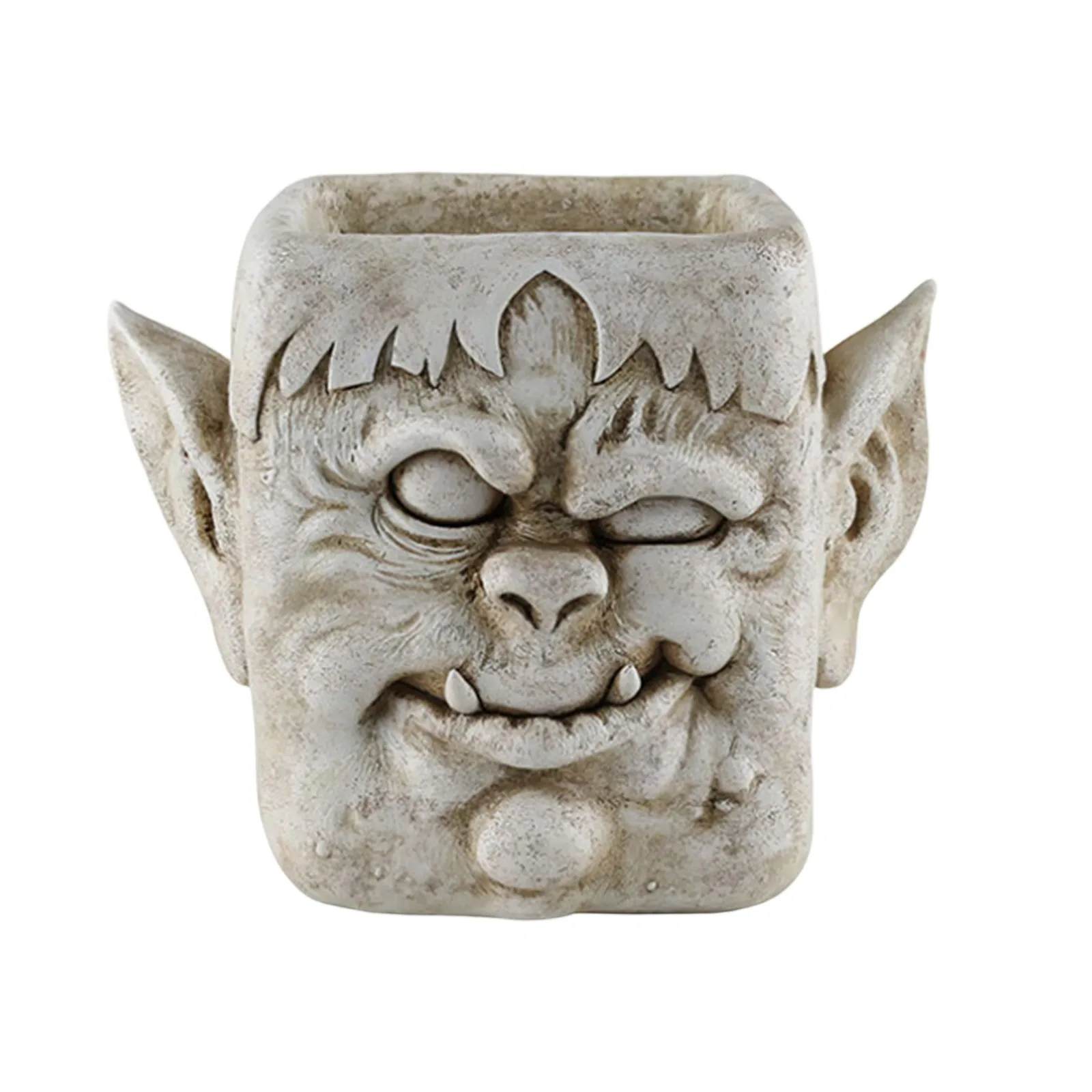 Halloween Abstract Funny Clown Flower Pot Ornaments, Horror Clown Expression Resin Flowerpot, Home Desktop Succulent Potted