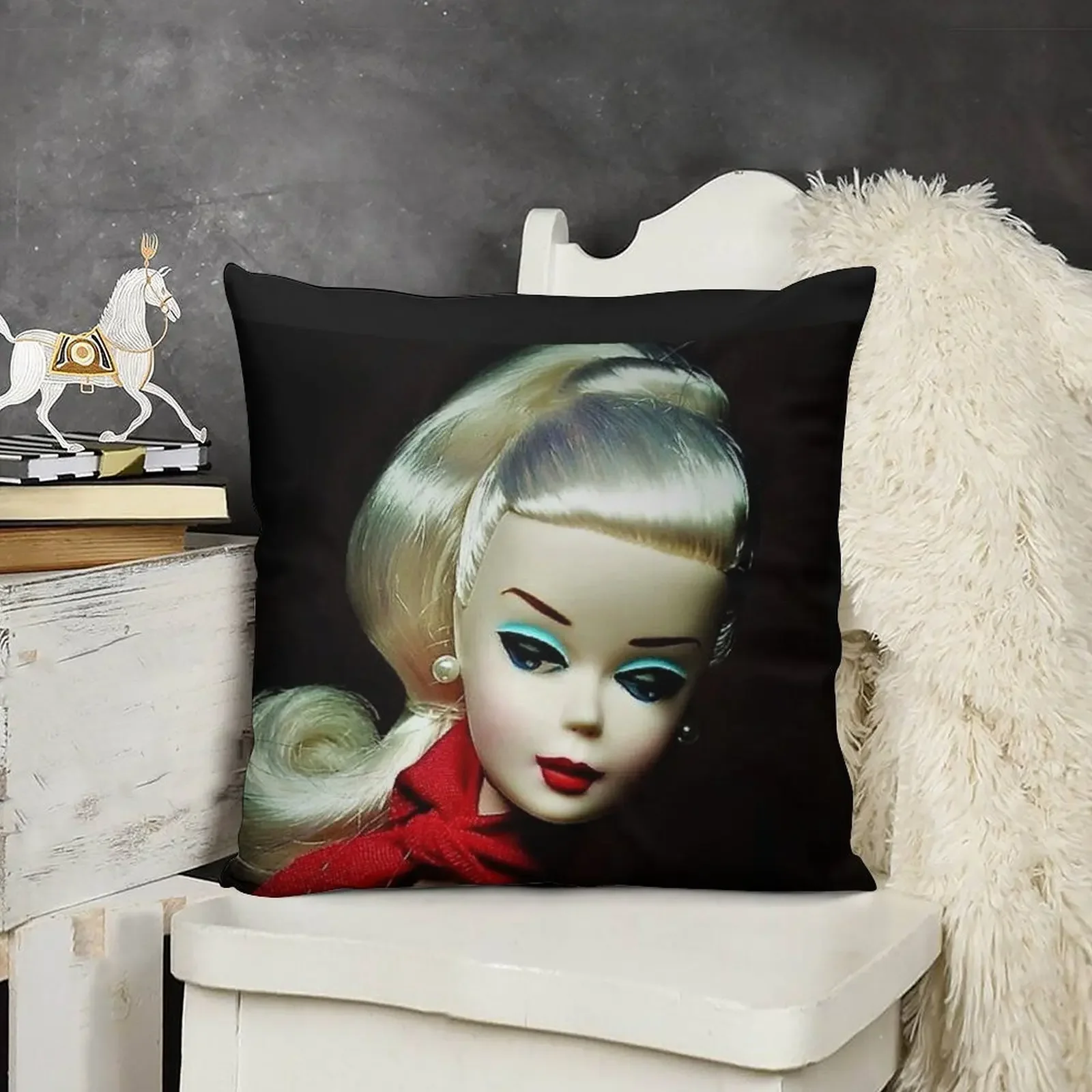 

60s digital art diva doll vintage print mask poster mysticladyart Throw Pillow Christmas Covers Cushions Home Decor pillow