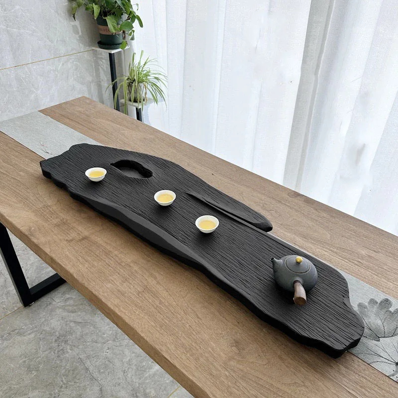 Irregular Tableware Tea Tray Black Hospitality Living Room Long Chinese Stone Office Tea Tray Luxury Bandejas Home Decorationgs 4