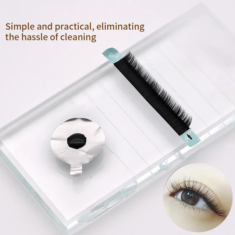 300Pcs Disposable Eyelash Glue Holder Foil Pallet Eyelash Extension Glue Pads Lashes Stickers Stand on Eyelash Jade Stone