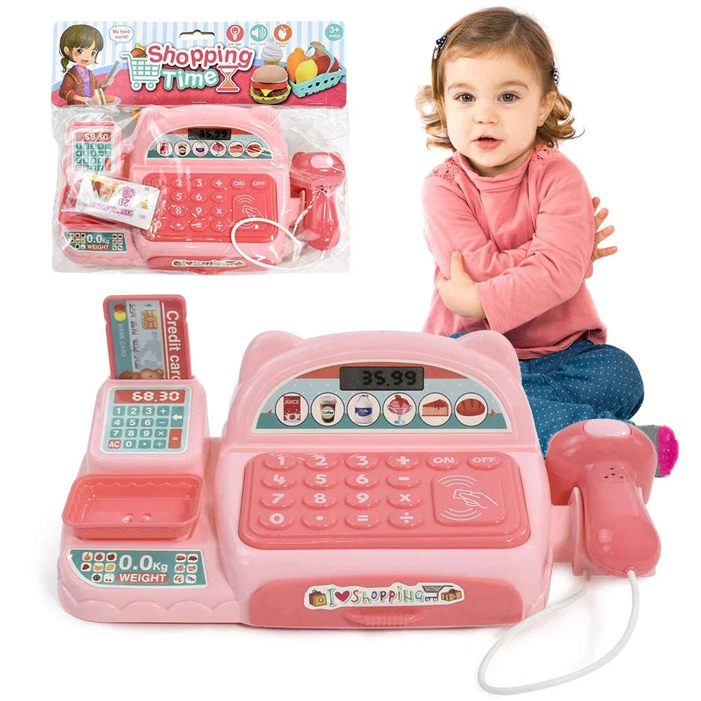 

Children Intelligent Pretend Play Cash Register Supermarket Cake Fruit Ice Cream Parent-child Interactive Music Light Toys