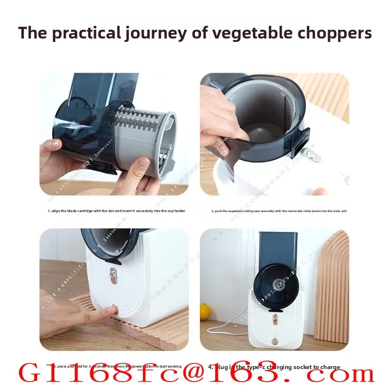 Multifunctional electric cyclone vegetable cutter household vegetable cutting kitchen artifact