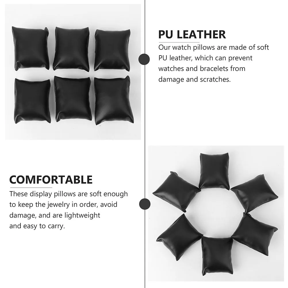 

8pcs 8 Pieces Pillows PU Jewelry Display Holder Jewelry Pillow for Watches Bracelets Bangle Anklet Diy Decor Party