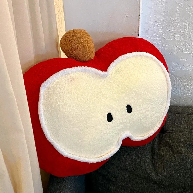 

Kawaii Apple Pillow Living Room Sofa Cushion Plush Doll Cute Commuter Dormitory Headboard Window Cushion Waist Support Wholesale
