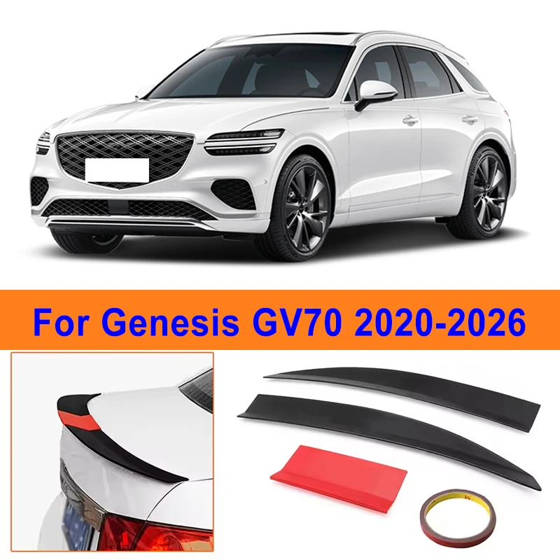 

For Genesis GV70 2020-2026 3-Section ABS Rear Trunk Spoiler 115-125cm Adjustable Sports Decor Top Wing Car Exterior Parts