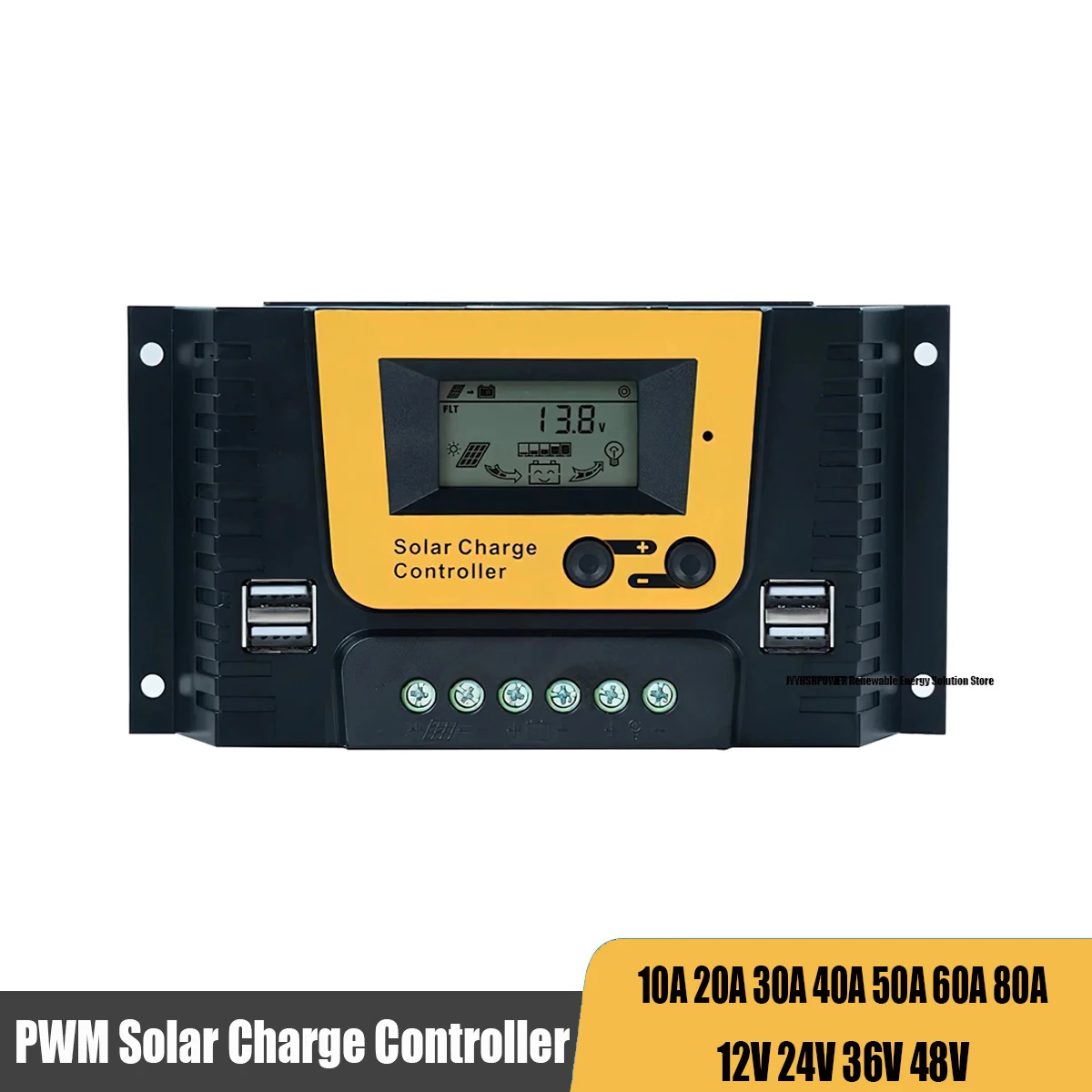 

PWM Solar Charge controller 12V 24V 48V 10A 20A 30A Solar Charge Controller Solar Panel Battery Regulator Dual USB LCD Display