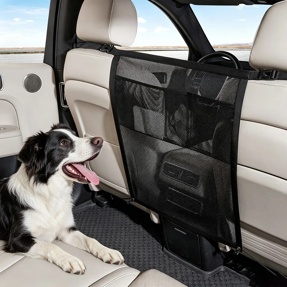 Red de seguridad para coche con malla lavable y borde elástico