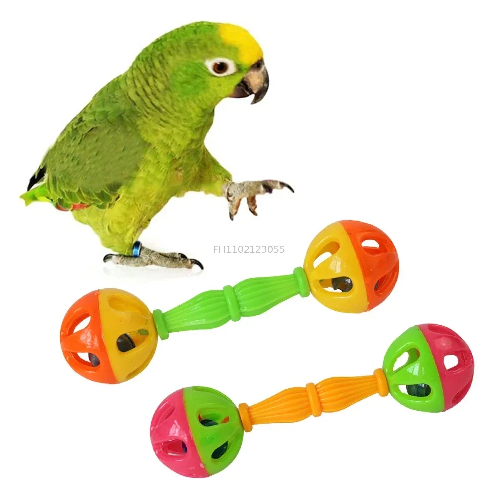 3/2/1Pcs Parrot Toy Creative Rattle Bite Resistant Bird Double-head Bell Ball Cage Toy Parrot Training Pet Accessories Игрушки