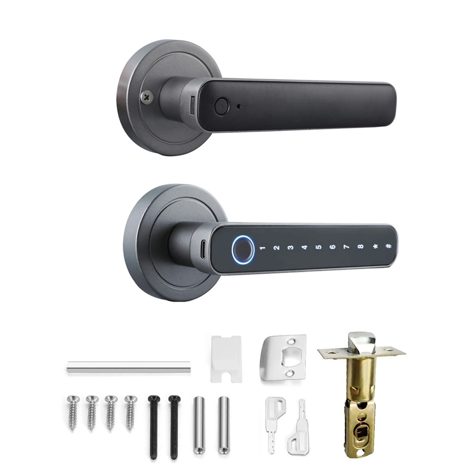 

Fingerprint Door Lock 4 Unlocked Ways for Tuya BT Connection APP Password Key Unlocking for Homes Apartments Smart Lock