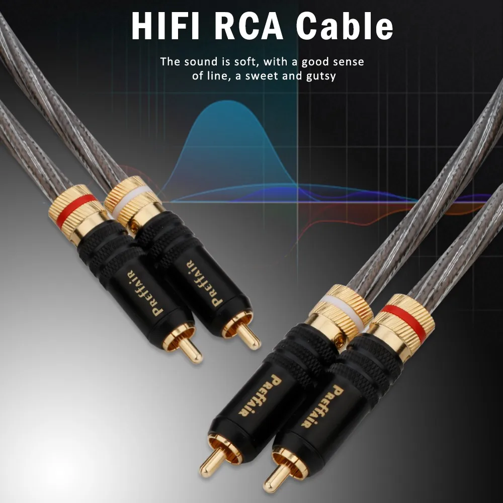 

Высококачественный 4-жильный посеребренный экранированный лихорадка с двойной головкой лотоса, сигнальный кабель RCA, аудиокабель, подключение усилителя мощности 2--2