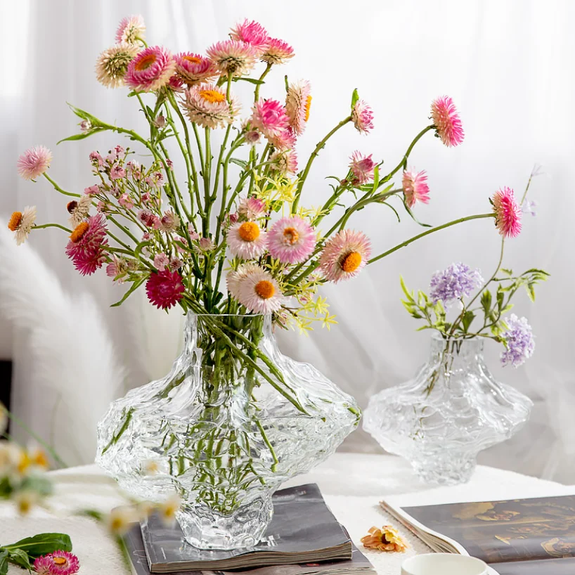Luxury Nordic Minimalist Style Frosting Glass Vase Classic Home Living Room Decoration Stand For Flowers Decorative Vases Modern