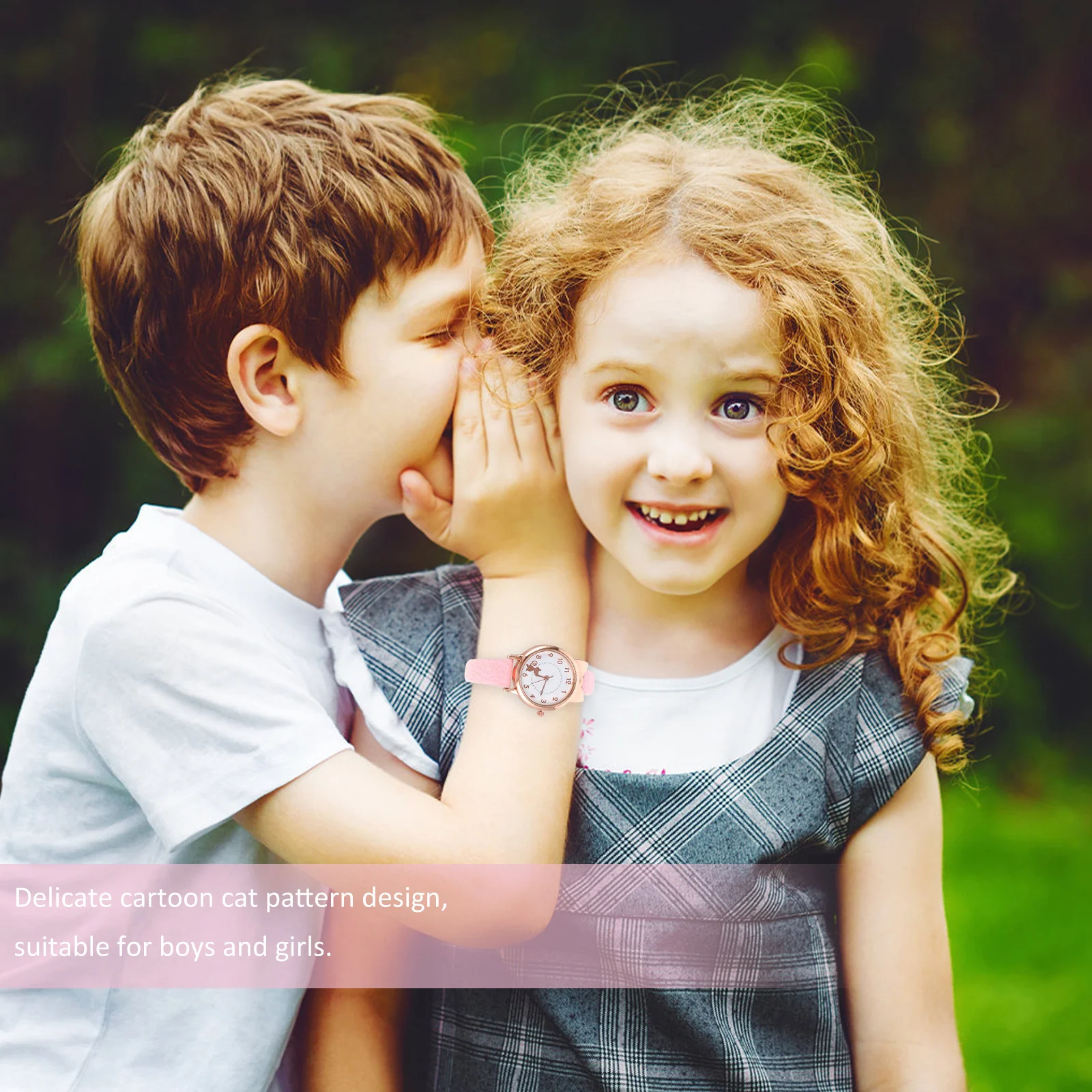ساعة يد بتصميم قطة كرتونية، حافظة معدنية متينة مقاومة للماء للرياضات الخارجية