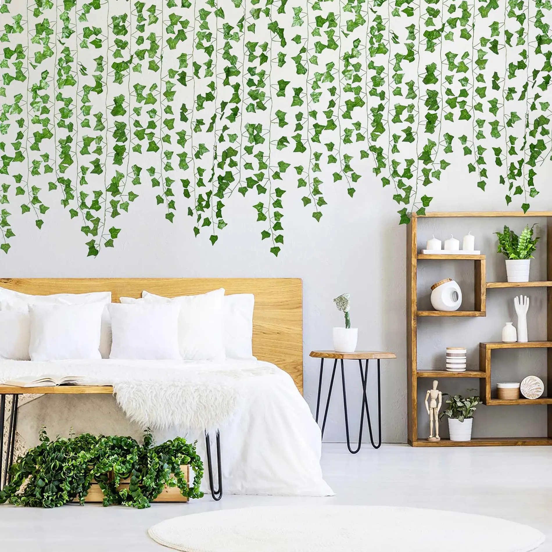 Fake Foliage Flowers Ideal For Home Kitchen Garden And Office Decoration 6pcs Strands Artificial Ivy Leaf Plants Vine Hanging