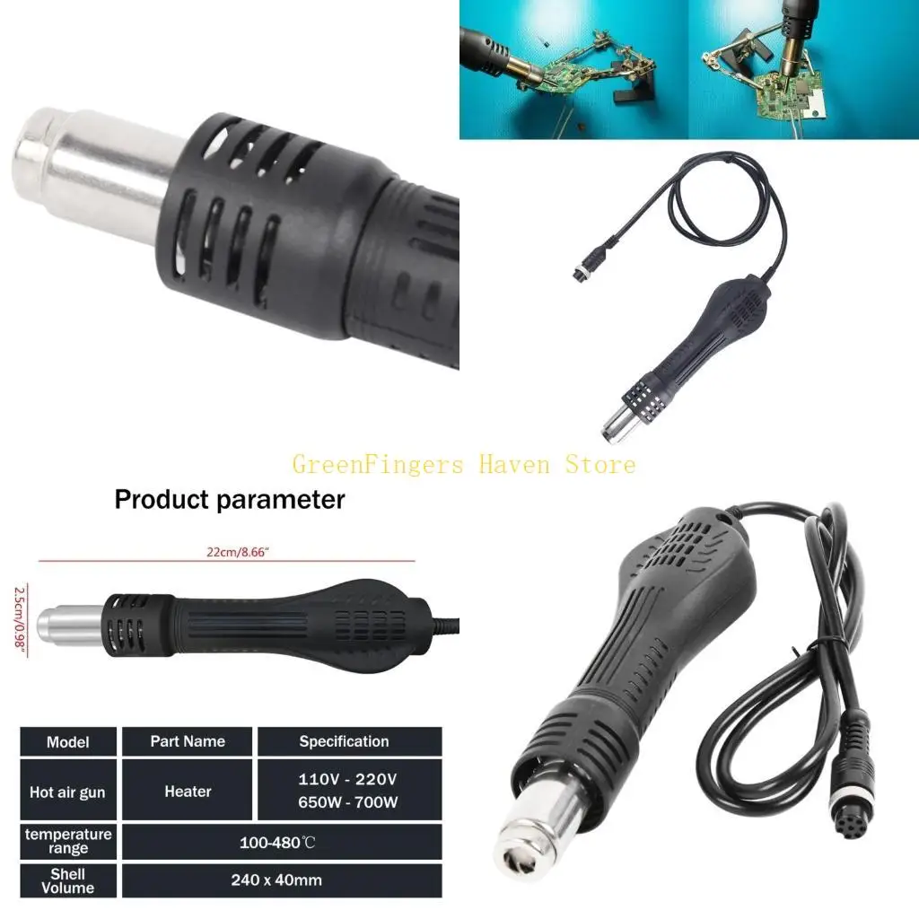 

F68D Hot Air Heat Guns Handle Desoldering Replacement for 858A 858D Rework Station Rework Solder Repair Station Desoldering