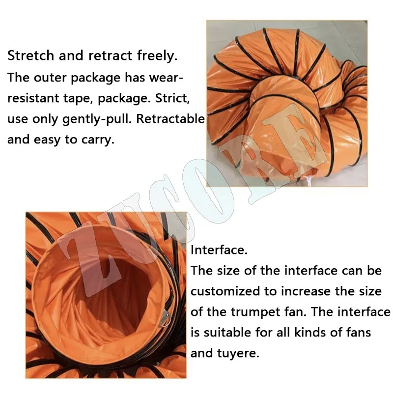 새로운 텔레스코픽 공기 덕트 광산 페인트 환기 파이프 고온 방지 PVC 캔버스 배기 팬 호스