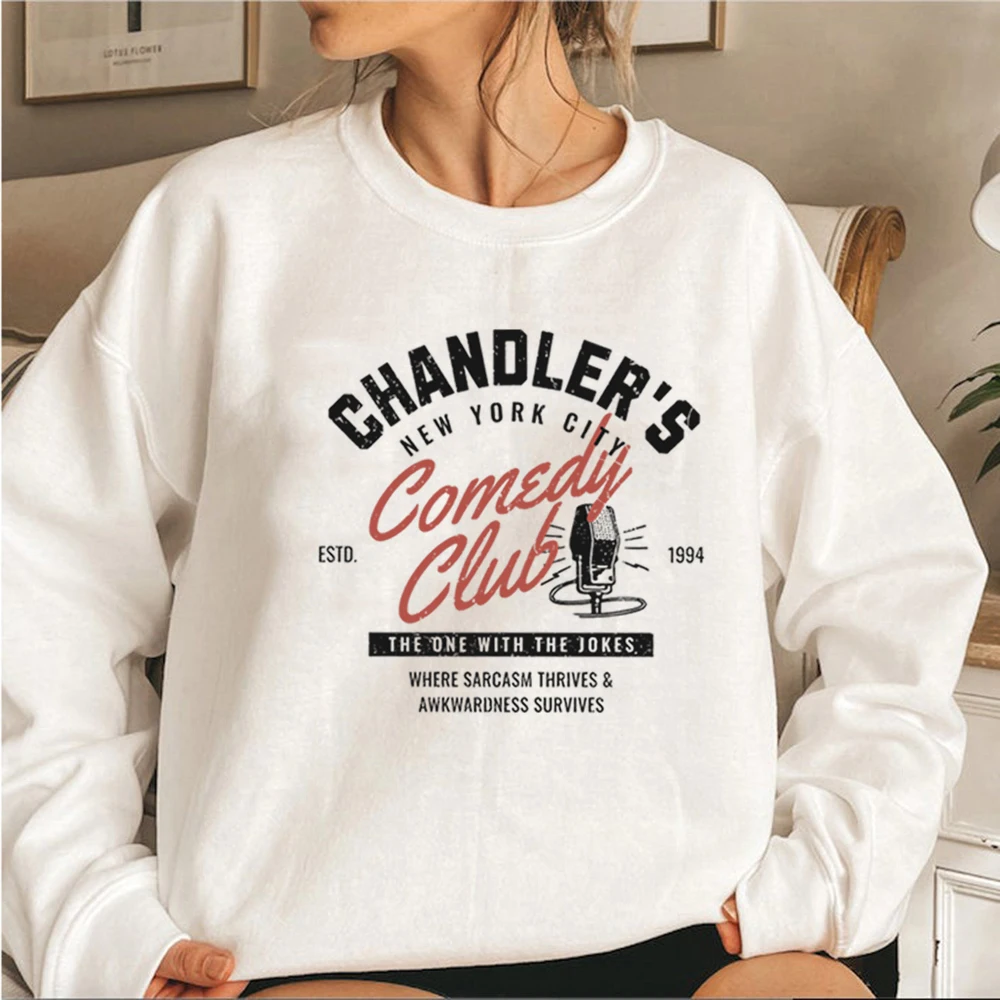 Chandler Friends Sweatshirt Friends TV Show Inspired Crewneck Sweatshirt Vintage Graphic Hoodies Women Long Sleeve Sweatshirts