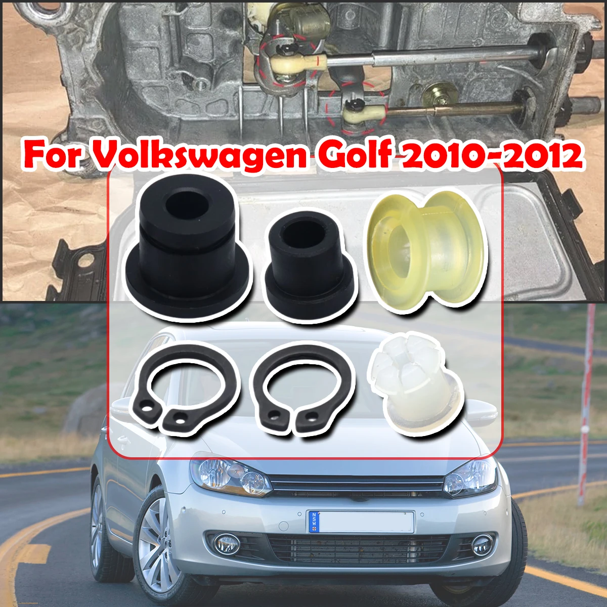 

For Volkswagen Golf 2010 - 2012 Shift Cable Bushing Repair Kit Shifting Fix Gear Selector Change Lever Linkage Lock Washer End