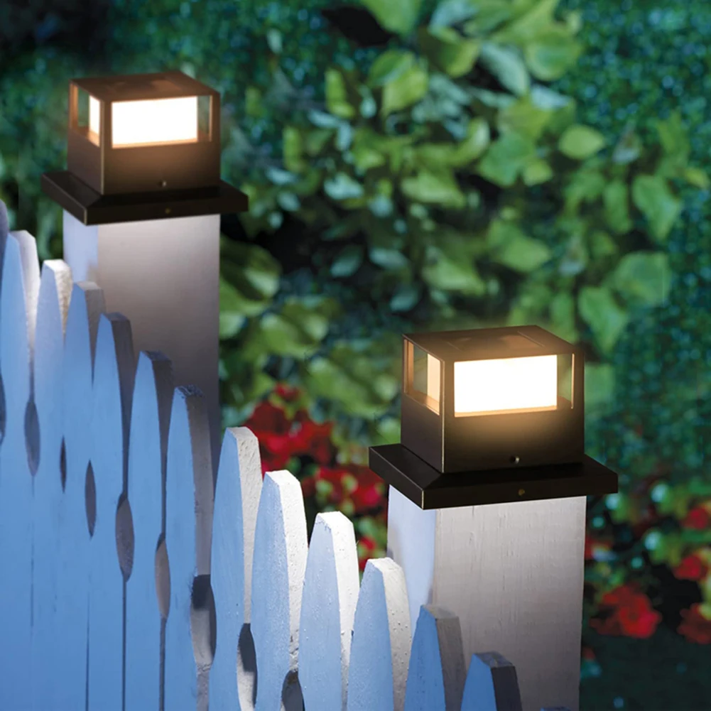 Solar Light Fence Light IP54 Waterproof Outdoor Solar Column Patio Fence Gate Street Lamp For Garden Decoration Dawn Lighting