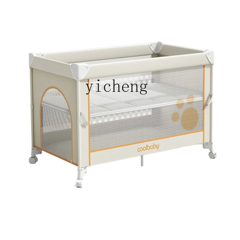 Tqh Baby Wieg Opvouwbaar Stiksel Groot Bed Pasgeboren Baby Multifunctioneel Beweegbaar Bb-Bed