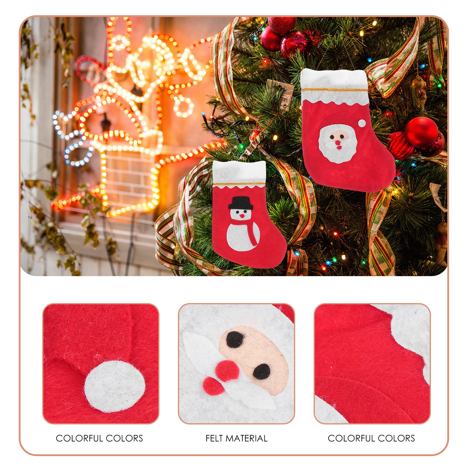 

24 Pcs Christmas Stockings Pendant Bulk Ornaments Party Supplies Decor Decoration