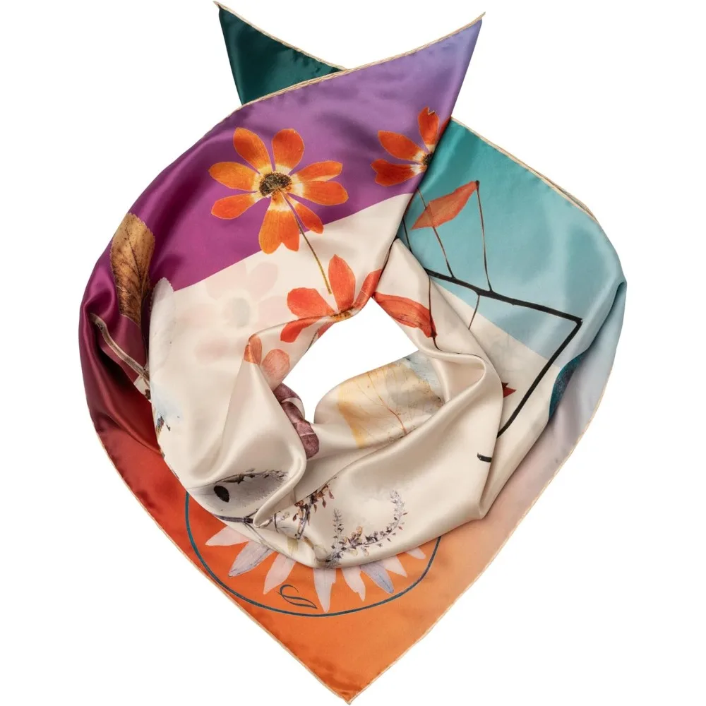 100% Silk Italian Square Scarves - 35 Handmade in Italy, Women's Luxury Fashion Accessories