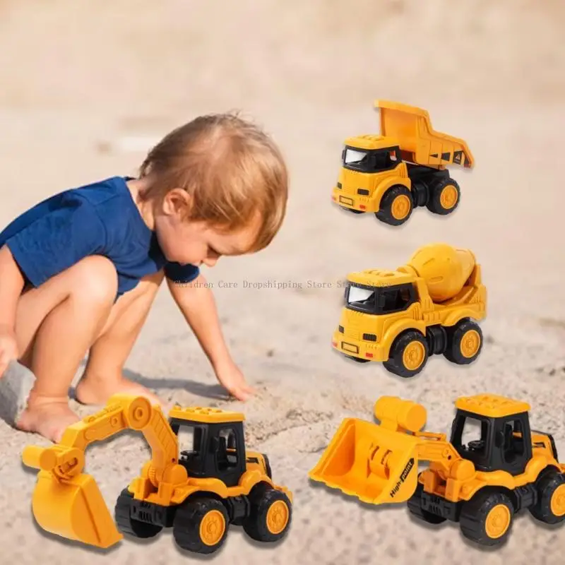 4 piezas camión construcción Juego juguete juguete Modelo vehículo Modelo vástago para niños