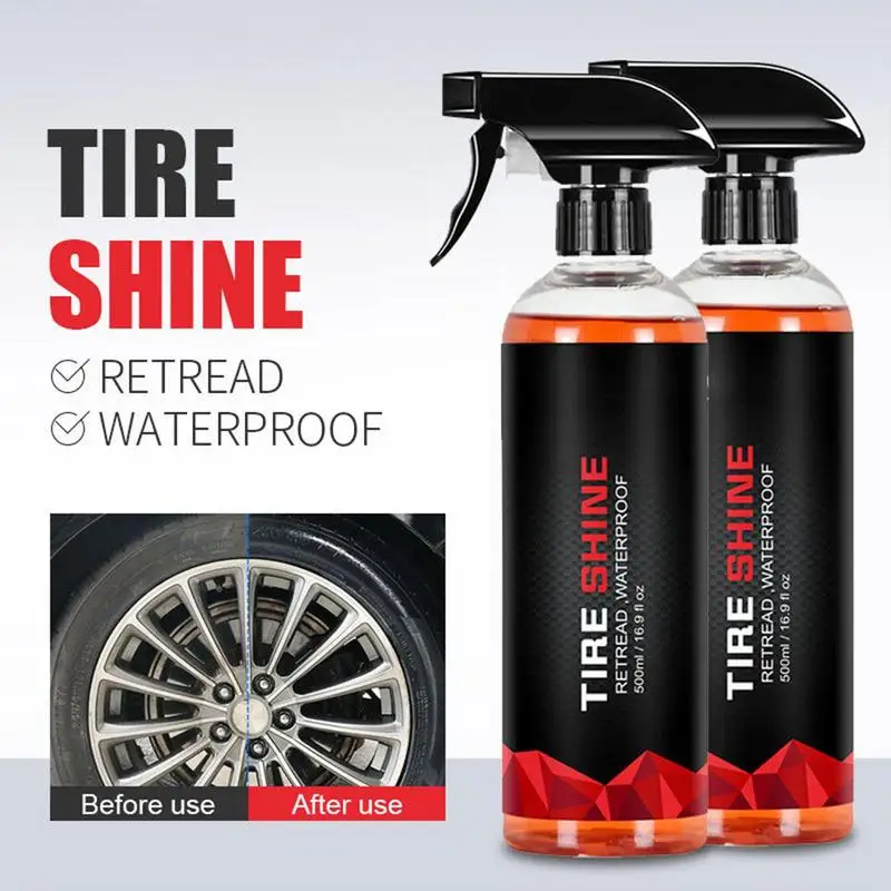 

Tire Gloss Coating Spray 500ml UV Protection Tire Blackening Ceramic Coating Agent Long Lasting Car Tire Refurbishing Agent