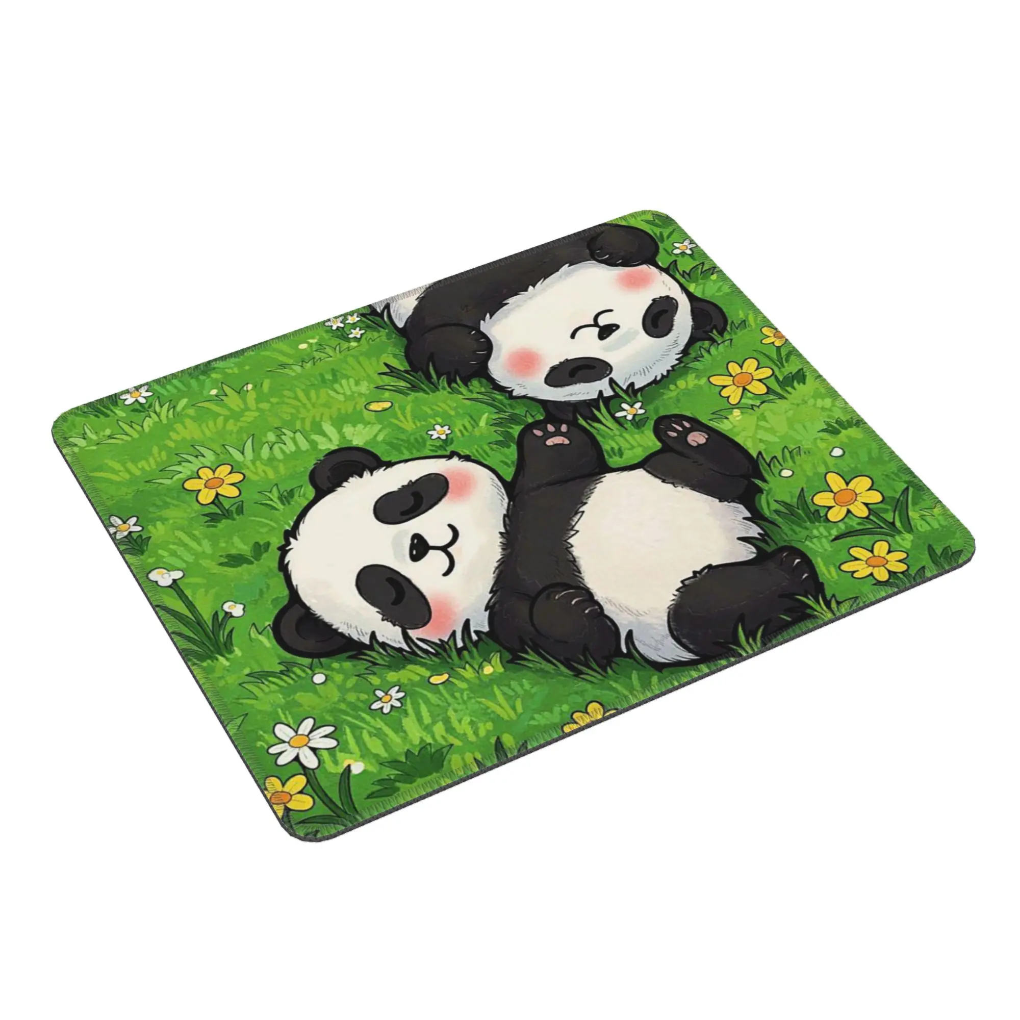 Adorable Panda Lying On The Grass Mouse Pad Computer Keyboard Mouse Mat Gamer PC Laptop Desk Mat Office Accessories Table Mats