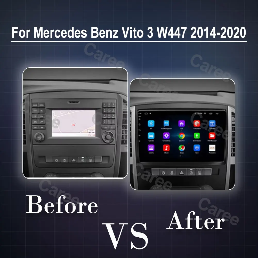 Android 15 Carplay Auto Car Radio For Mercedes Benz Vito 3 W447 2014-2020 Navigation Multimedia Video Player Stereo Head Unit BT