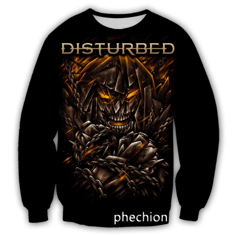 

phechion New Fashion Men/Women Disturbed Rock Band 3D Print Casual Sweatshirt Streetwear Men Loose Sporting Sweatshirt G45