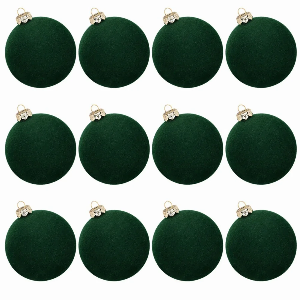 12pcs/set Velvet Christmas Ball Pendant 6cm Christmas Tree Decoration Ball Set With Gift Box 2025 New Year Xmas Decorative Balls