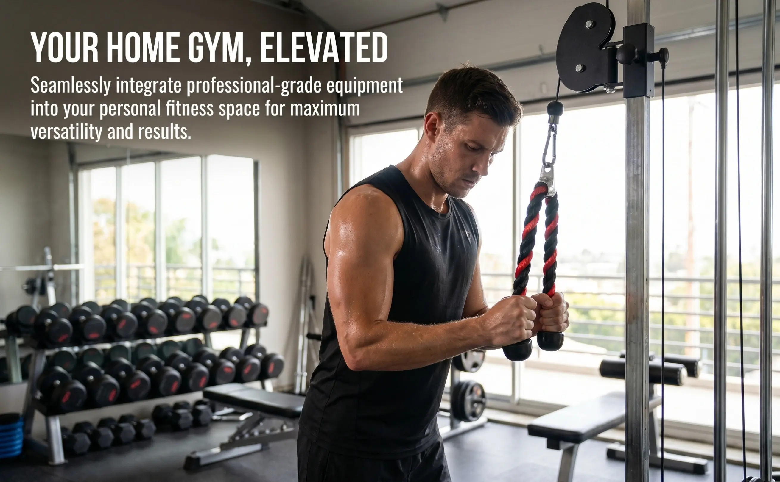 Dual Grip Tricep Pull Rope for Arm Strength Grip Training Biceps Triceps Press Down Exercise Tool Home Gym Fitness Rope