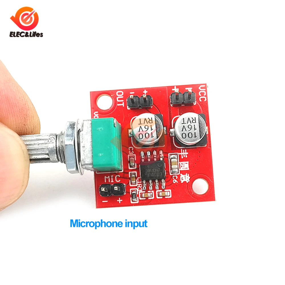 LM386 Electret Microphone Amplifier Board Microphone Amplifier With/Without Volume Adjustment DC 4-12V