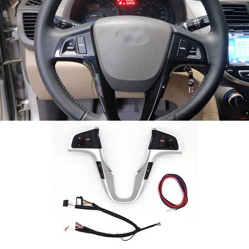 For Hyundai VERNA SOLARIS Steering Wheel Button Audio Music Control Switch With Backlight