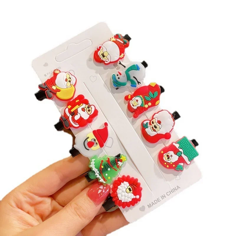 Juego de horquillas para el pelo para niña, horquillas para el pelo con tocado de Navidad, pinzas laterales, adornos para el pelo, decoración para