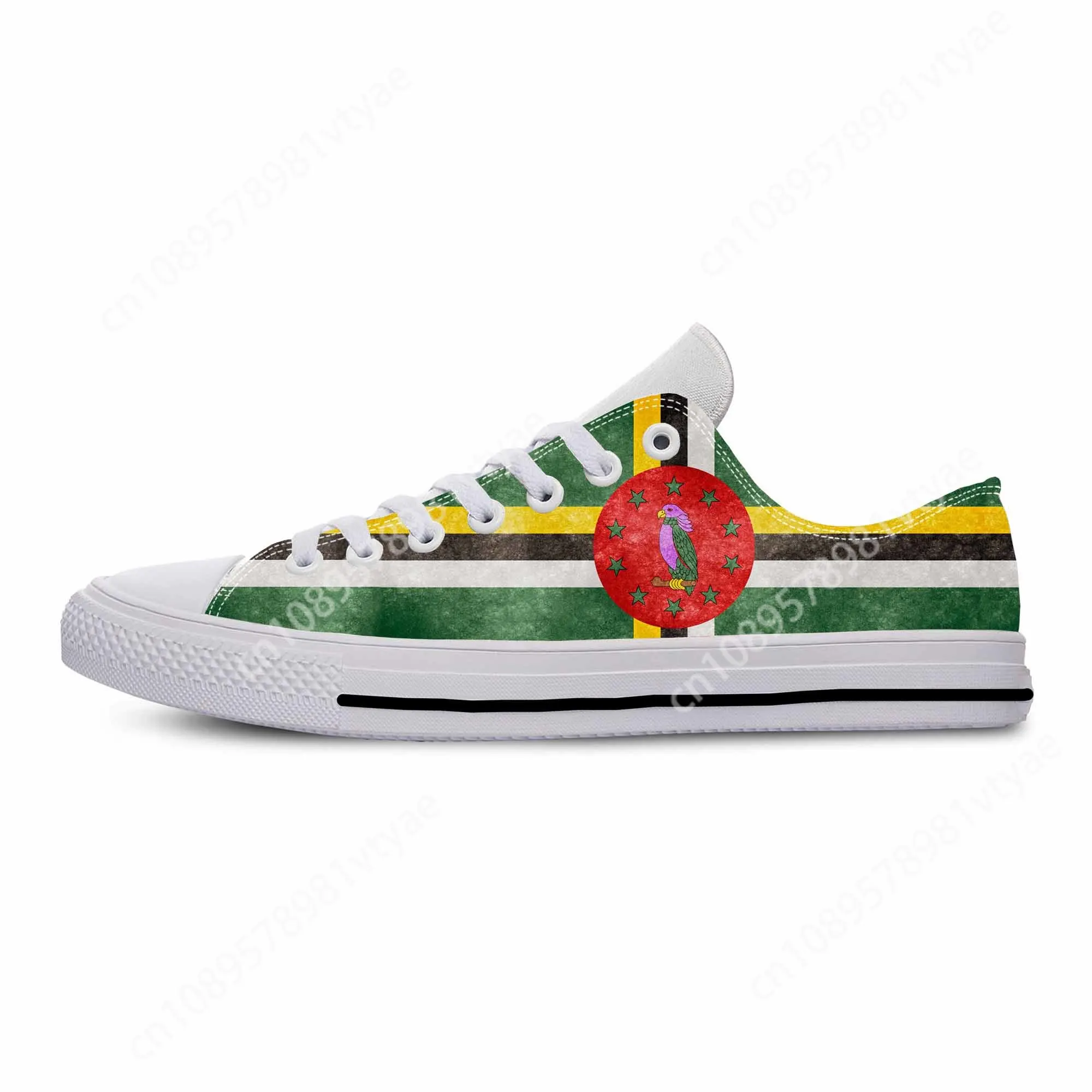 Dominica Dominican Flag Patriotic Pride Cool Funny Casual Cloth Shoes Low Top Comfortable Breathable 3D Print Men Women Sneakers