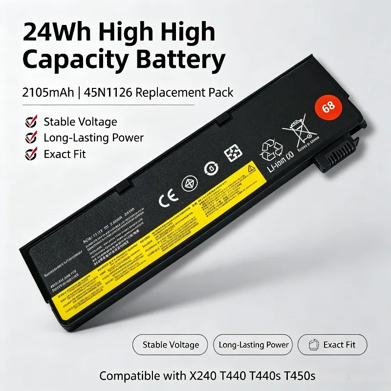 Replacement Laptop Battery Compatible for Lenovo ThinkPad T470p T450 T440s X240 X250 X260 X270 T460p 6-Cell High Capacity
