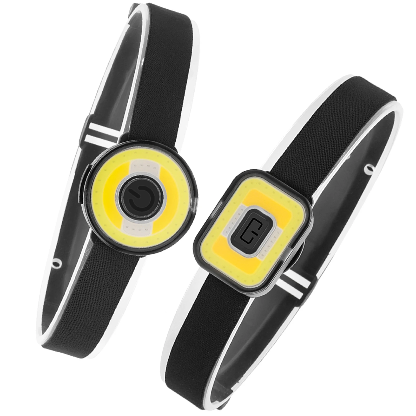 كشاف أمامي COB لشحن USB مع ضوء تحذير أحمر أزرق مصباح أمامي قابل لإعادة الشحن