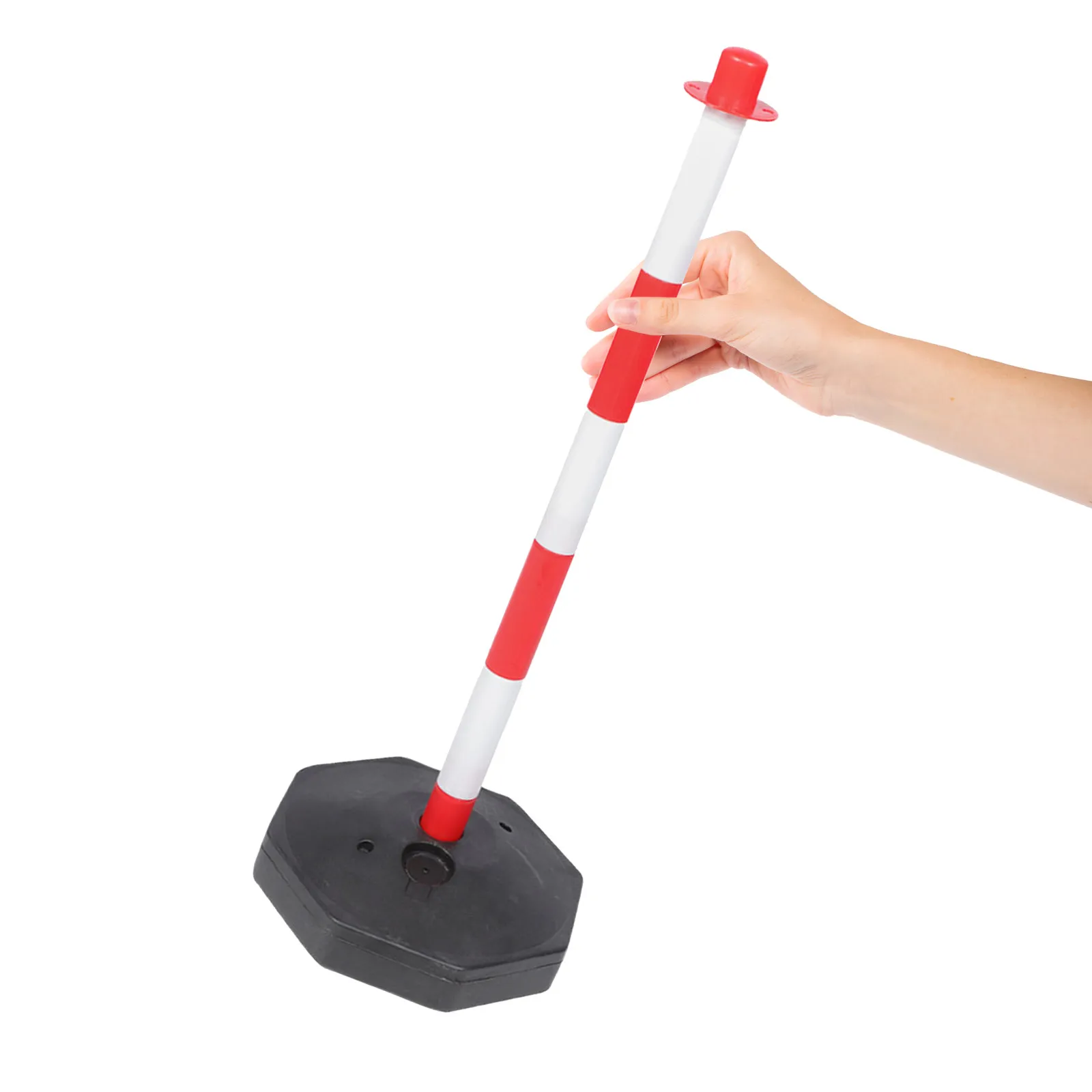 

Delineator Post Warning Column Safety Cones with Wheels Red and White Traffic Cone for Road Construction Garage Parking Assist