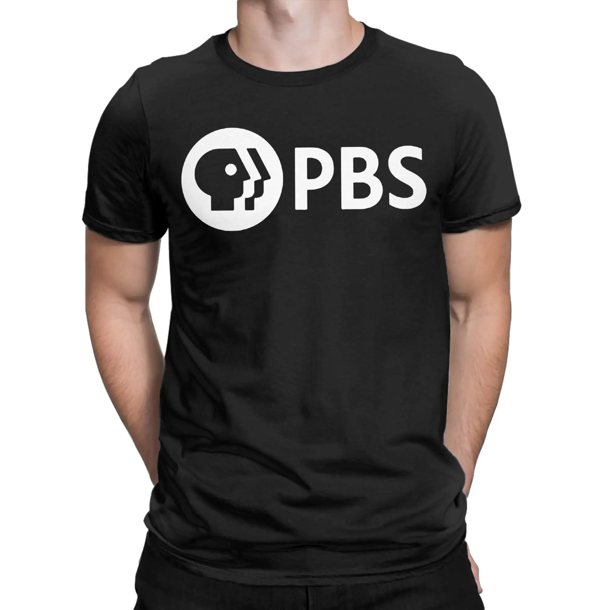 

PBS Logo Public Broadcasting Service T-Shirt Beach Vintage T-Shirts Pure Cotton Tshirt For Adult Short-Sleeve Casual Tees