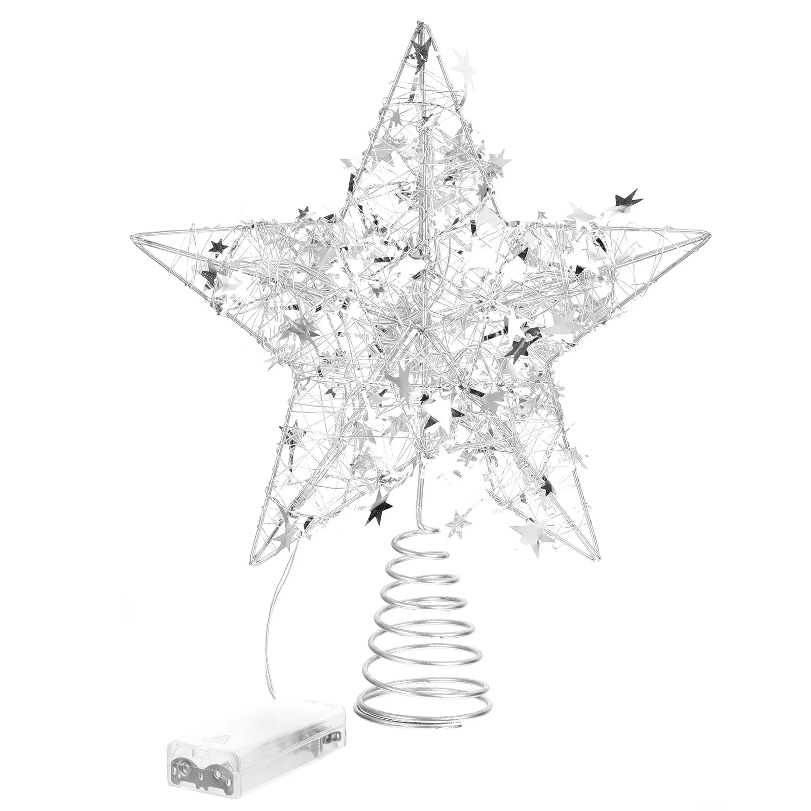 

1Pcs Christmas Tree Topper Luminous LED Star Shape Elegant Colored Xmas Tree Ornaments Perfect Home Party Decoration