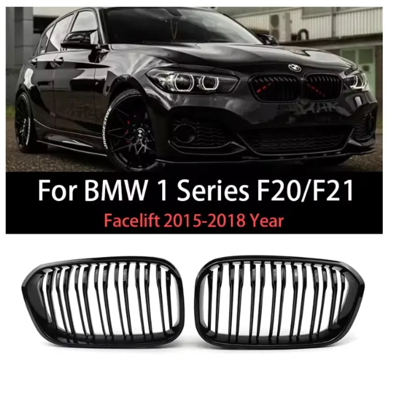 

Front Bumper Racing Radiator Mesh Grill for BMW 1 Series F20 F21 Facelift 2015-2018 Year Gloss Matte Black M Color Carbon Print