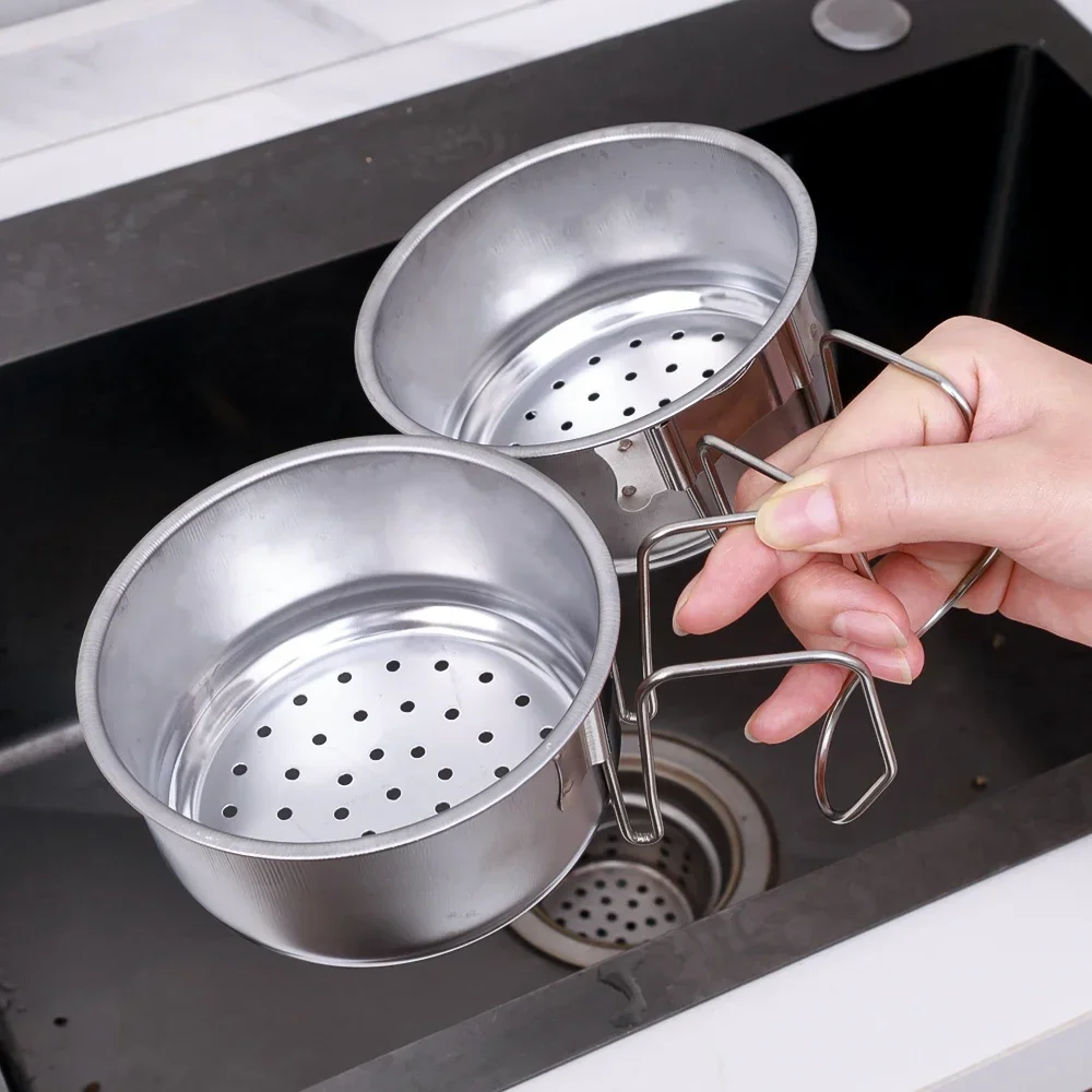 Stainless Steel Sink Strainer Basket Removable Hanging Kitchen Sponge Storage Rack Fruit Vegetable Soap Wet Dry Drainage Racks