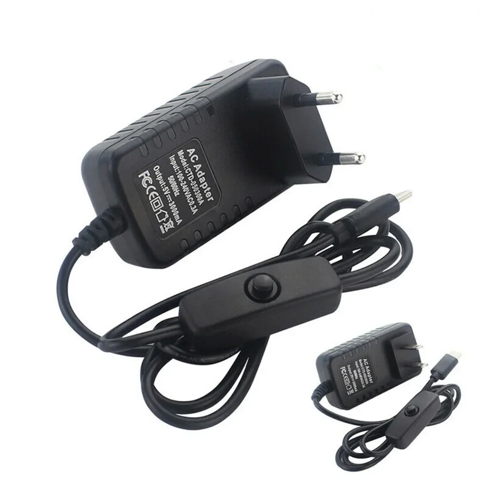 DC 5V 3A Type-C with Switching Power Supply Adapter Type-C Charger Power Adapter EU US AU UK for Raspberry Pi 4 Charger Cable