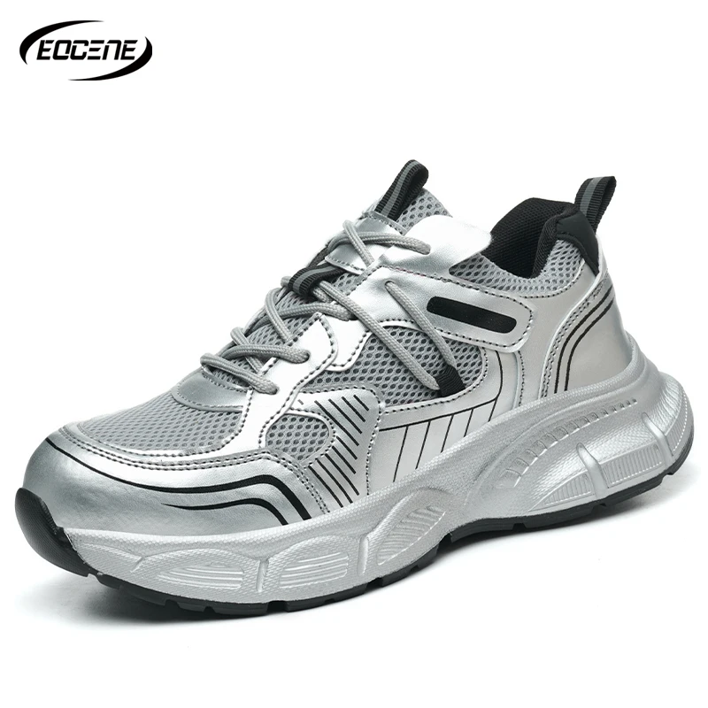 

EOCENE Women's Steel-Toe Work Shoes - Lightweight Anti-Impact/Puncture, Breathable Safety Shoes for Construction & Casual Wear