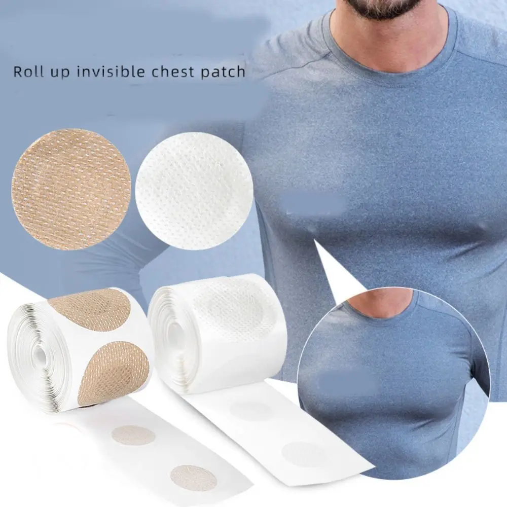 

100pcs Traceless Men Nipple Cover Sweatproof Waterproof Chest Sticker Breathable Reusable Breast Patch Outdoor Activities