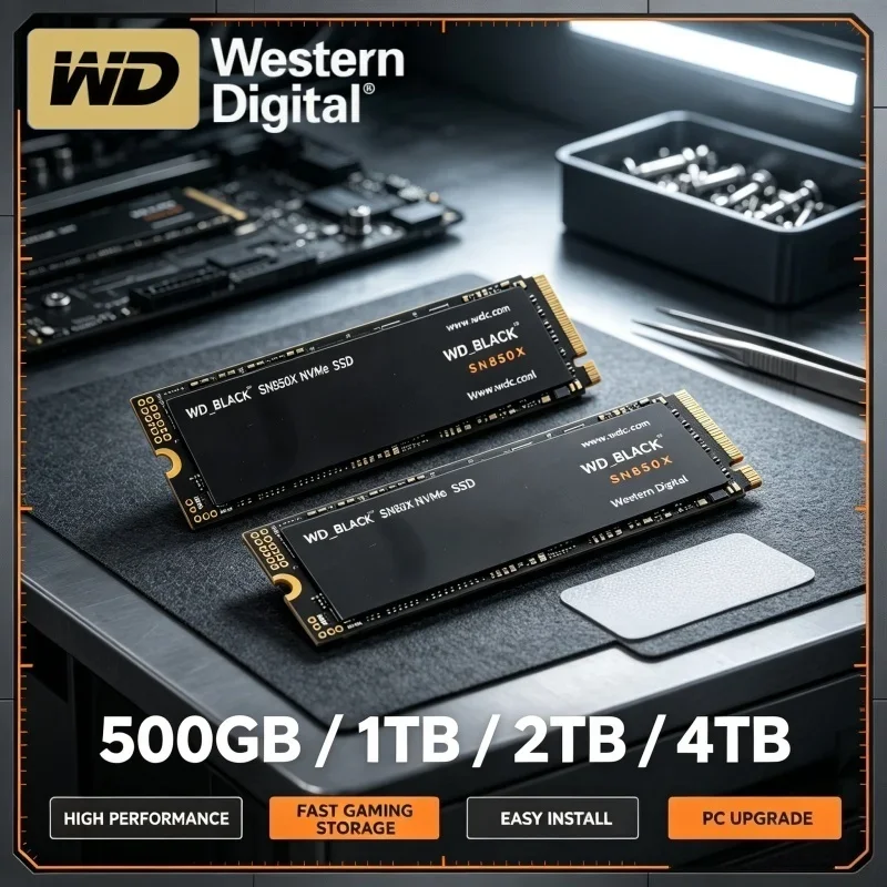 WD_BLACK SN850X Western Digital 1TB 2TB 4TB Gaming High Speed Drive M.2 2280 PCIe4.0 NVMe SSD For Desktop Laptop PC Upgrade