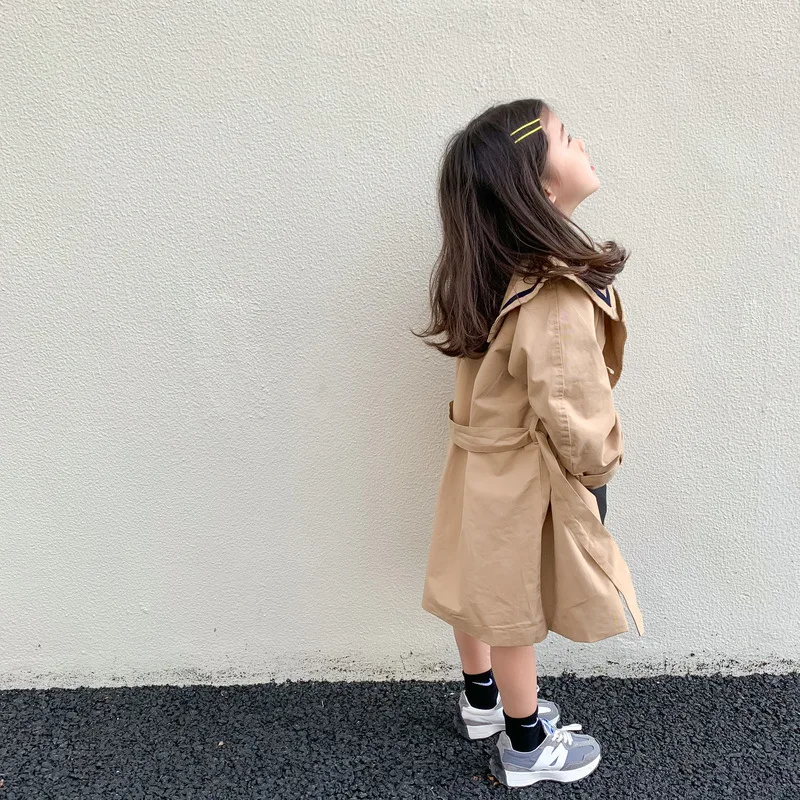 1-8 years Spring Autumn Girls Boys Windbreaker Trench Coat Windproof Children Kid's Mid-Length Jacket Coat Baby Overcoat